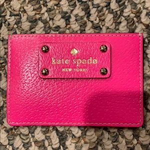 Kate Spade Leather Hot Pink Credit Card Holder